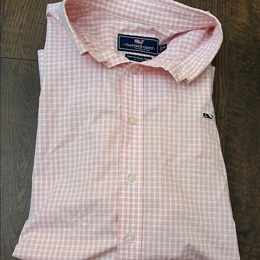 Vineyard Vines Light Pink Checkered Men's Shirt